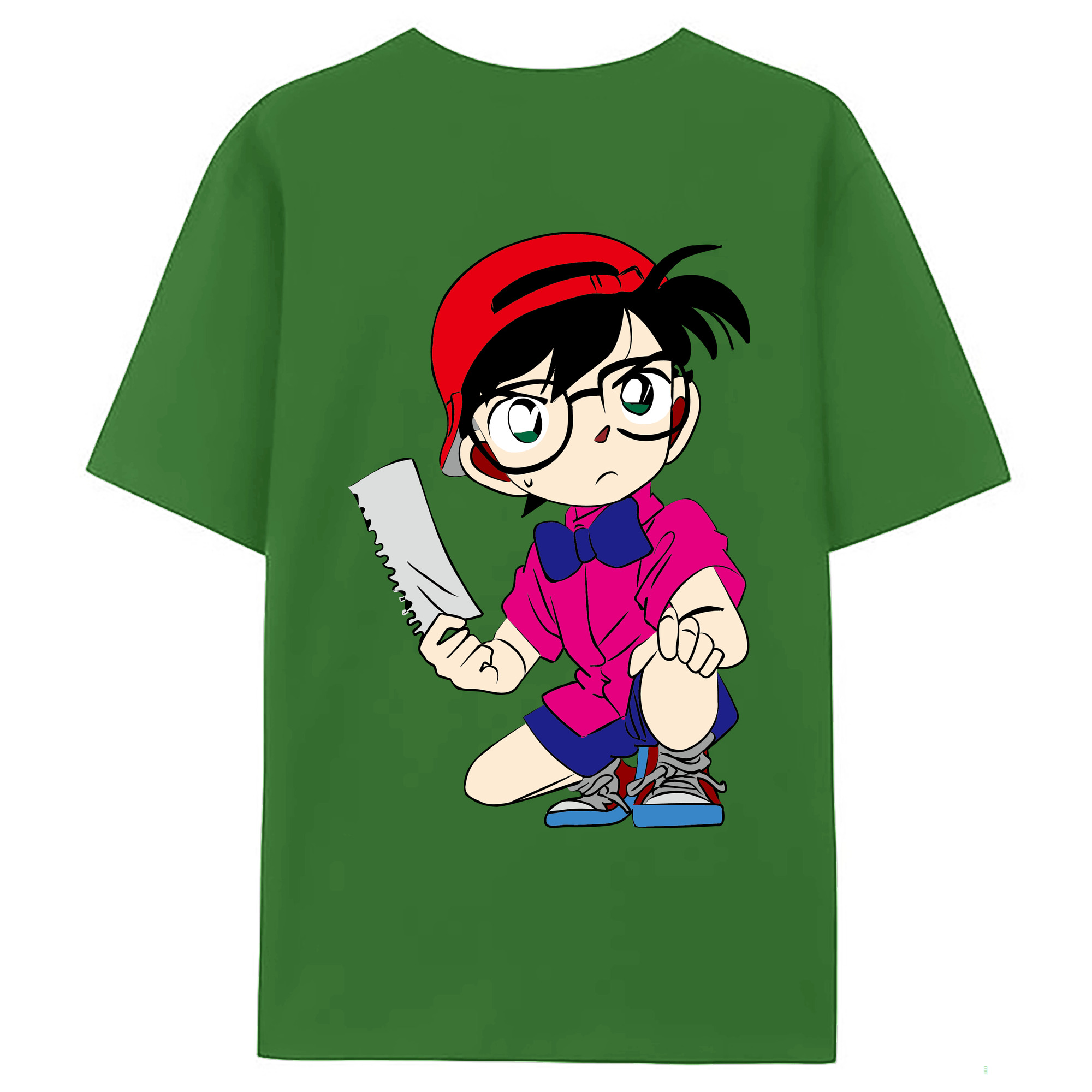 （画像用） 名探偵コナン 江戸川 コナン Detective Conan Conan Edogawa レディース半袖Tシャツ(バックプリント)